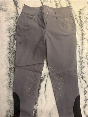 Gray Women's Equestrian Grip Breeches